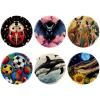 asebiunh 6 Pcs 2.2 Inch Button Badges with Pin, Bat Pattern Round Craft Buttons for Craft Supplies, DIY Badges Pins, School Projects view 1