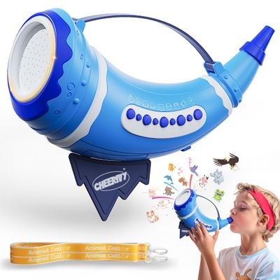 BLIFToi Animal Caller for Kids 5-7, Boys Hunting Toys Horn for Outdoor Discovery, 30 Animal Sounds Toys for Toddlers 3-5, Lung Capacity Training, Blue