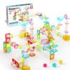 PicassoTiles 100pc Magnetic Marble Run Travel Size Tile Blocks Construction Kids Toy Set On The Go Mini Magnet Tiles Marbles Playset for Race Track Building Block STEM Learning Kit Boy Girl 3+ PTMG100 view 1