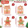 48 Count Christmas Party Plates Gingerbread Party Decorations Gingerbread House Plates Decorations Gingerbread Man Xmas Holiday Disposable Paper Platter for Merry Christmas Winter Tableware Supplies view 2