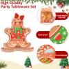 48 Count Christmas Party Plates Gingerbread Party Decorations Gingerbread House Plates Decorations Gingerbread Man Xmas Holiday Disposable Paper Platter for Merry Christmas Winter Tableware Supplies view 3
