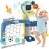 AIGIMU Toddler Sports Toys, 5-in-1 Toddler Basketball Hoop Soccer Bowling Baseball Golf Activity Center, 1 2 3 Year Old Boys Girls Toy, Toys for Toddlers & Baby view 1