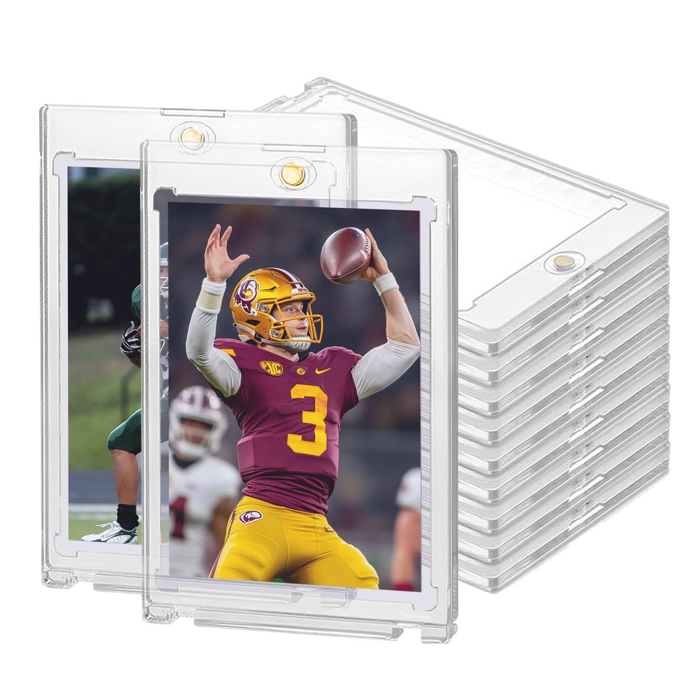 100PT Magnetic Card Holders for Trading Cards, 18ct One Card Touch Holder Baseball Card Thick Protectors Hard Plastic Magnetic Card Case Sports Football Basketball Top Loads for Cards Sleeves