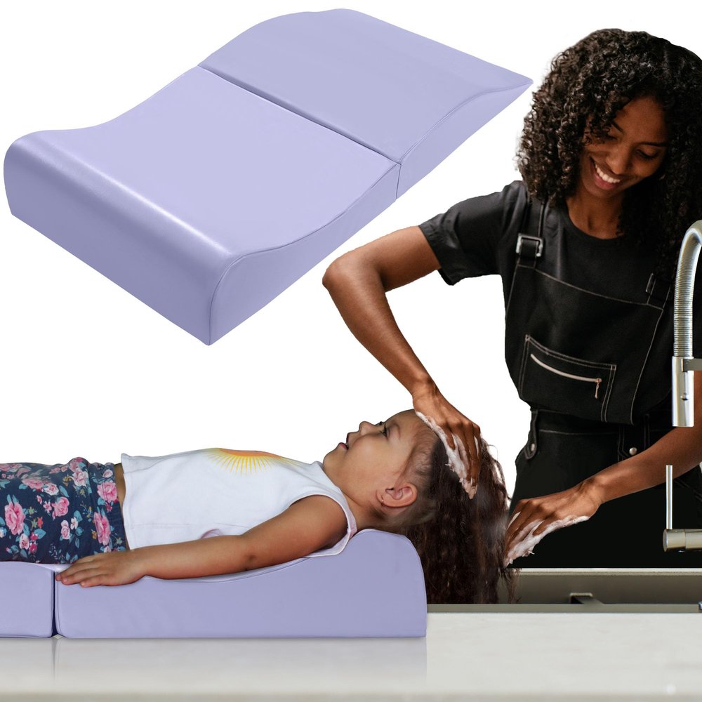 BALAPET Hair Washing Station for Kids,Shampoo Foam Mat for Children Ergonomic Comfortable Support Hair Washing Mat on Sink Portable Foldable Shampoo Buddy Basin Essentials, Patent Pending (Purple)