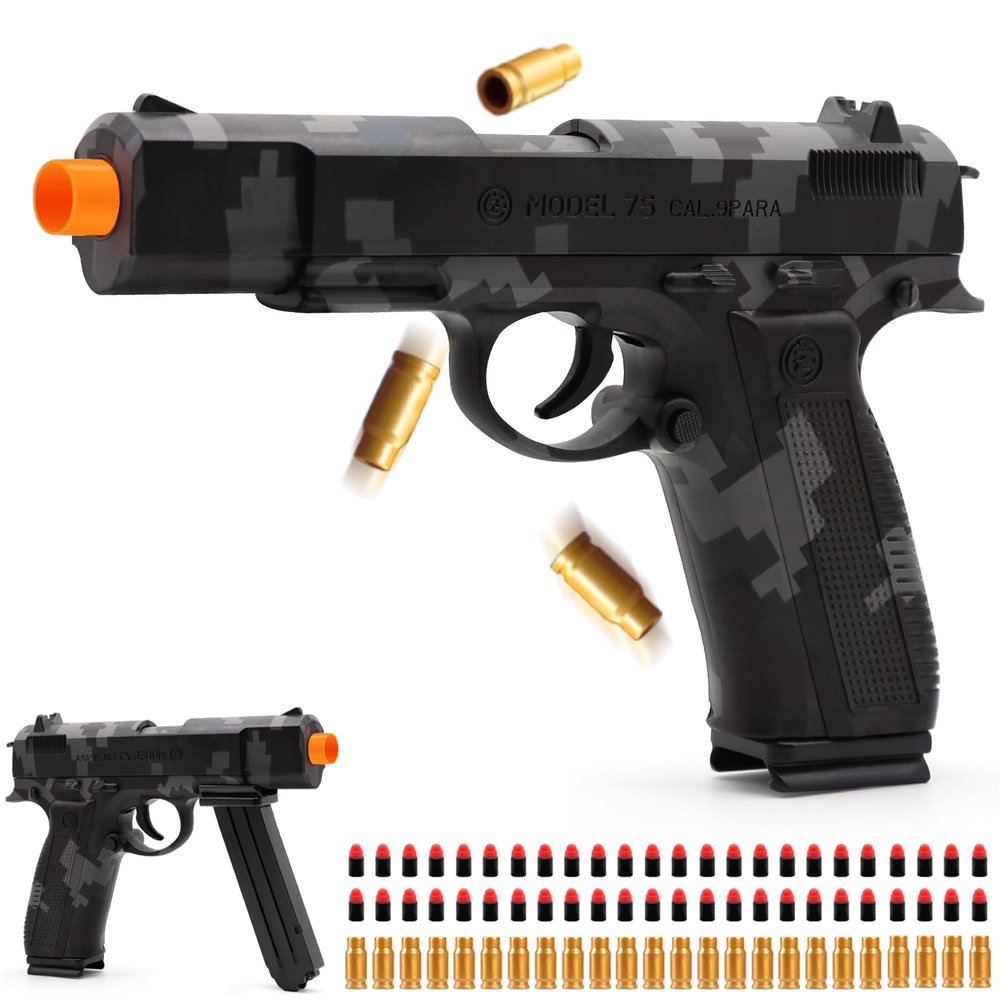 DaoDaoZhu Soft Bullet Toy Gun Pistol with Shell Ejecting for Indoor/Outdoor Shooting Games, Halloween Costume Fake Prop Gun Model, Educational Play Toy Guns, Christmas/Birthday Gifts (Camouflage)