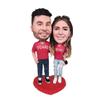 Custom Bobblehead Figurines of Couple in Texas Shirts 6 inches Toy for Private Collectibles Sculpture Handmade Clay Figurine view 1