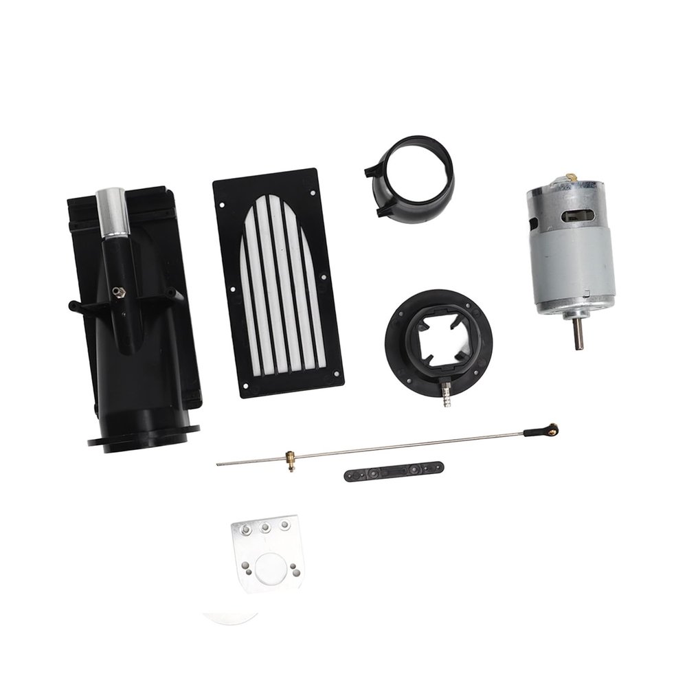 Nurnesy 40Mm Rc Boat Jet Pump Thruster Motor Brush Propeller Motor Replacement Set Water Spray Household Brush Engine Motor for Remote Control Boat, Dinghies (Black)