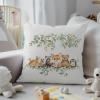Animals Eucalyptus Leaves Decorative Nursery Pillowcase Throw Pillow Cover Baby Boy Girl Bear Raccoon Fox Deer Rabbit Hedgehog Cushion Cover for Toddler Kids Room Classroom Playroom 18''x18'' view 2