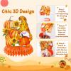 11 Pack Thanksgiving Honeycomb Centerpiece Fall Party Decorations Supplies 3D Autumn Fall Thanksgiving Centerpieces for Tables Happy Friendsgiving Thanksgiving Party Decorations Supplies view 3