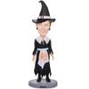 Witch Bobblehead Figure 7 inchen Black and White Dress Toy for Private Collectibles Sculpture Handmade Clay Figurine view 1