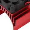 Dual Fan Motor Heatsink, ESC Cooling Fan Set Motor Cooling Dual Set for Slash 4x4 VXL 1/10 Rustler 4x4 VXL Stampede Hoss (Red view 4