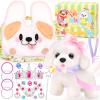 NINAOR Plush Dog Toys for Kids with Crossbody Bags Princess Jewelry, Robot Puppy with Leash Walking Barking, Pretend Play Dress Up Interactive Stocking Stuffers for Toddler Girl Toys Birthday Gifts view 1