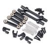 JGGZONE Aluminum RC Front Rear Anti-roll Bar Set Compatible with LOSI 1/18 Mini LMT 4X4 Brushed Monster Truck RTR, RC Alloy Metal Anti-Roll Bar for Improved Stability #LOS01026, Black view 1