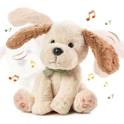 TUMAMA Baby Animated Plush Dog, Interactive Singing Talking Puppy Dog Stuffed Animal Toys, 10
