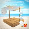 Kids Sand Box with CoverWooden Outdoor Sandbox with LidFoldable Bench Seat/Adjustable CanopyUV-Protection &Natural WoodSand Box for Kids Ages 2-847x47in view 2