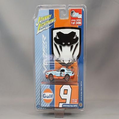 Johnny Lightning 2008 Viper SRT10#9 "Oil Light Blue and Orange Limited Edition to 2496 Pieces Worldwide 1/64 Diecast Model Car JLCP7480
