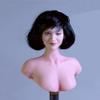 1/6 Scale Female Head Sculpt,Beauty Asian Girl Smile Expression Head Sculpt Carved for 12inch Female PH TBL JO Action Figure Body (Black Short Hair) view 1