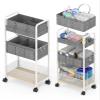 2In1 Baby Diaper Caddy & 3-Tier Rolling Diaper Cart, Diaper Caddy Organizer Cart with Dividers, Metal Detachable Bedside Cart for Baby Nursery Essentials, Large Capacity, Easy to Assemble, White view 1