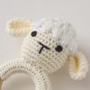 Wooden Baby Rattle, Crochet Lamb Rattle, Newborn Wooden Animal Rattle Toy, Infant Rattle Toys view 4