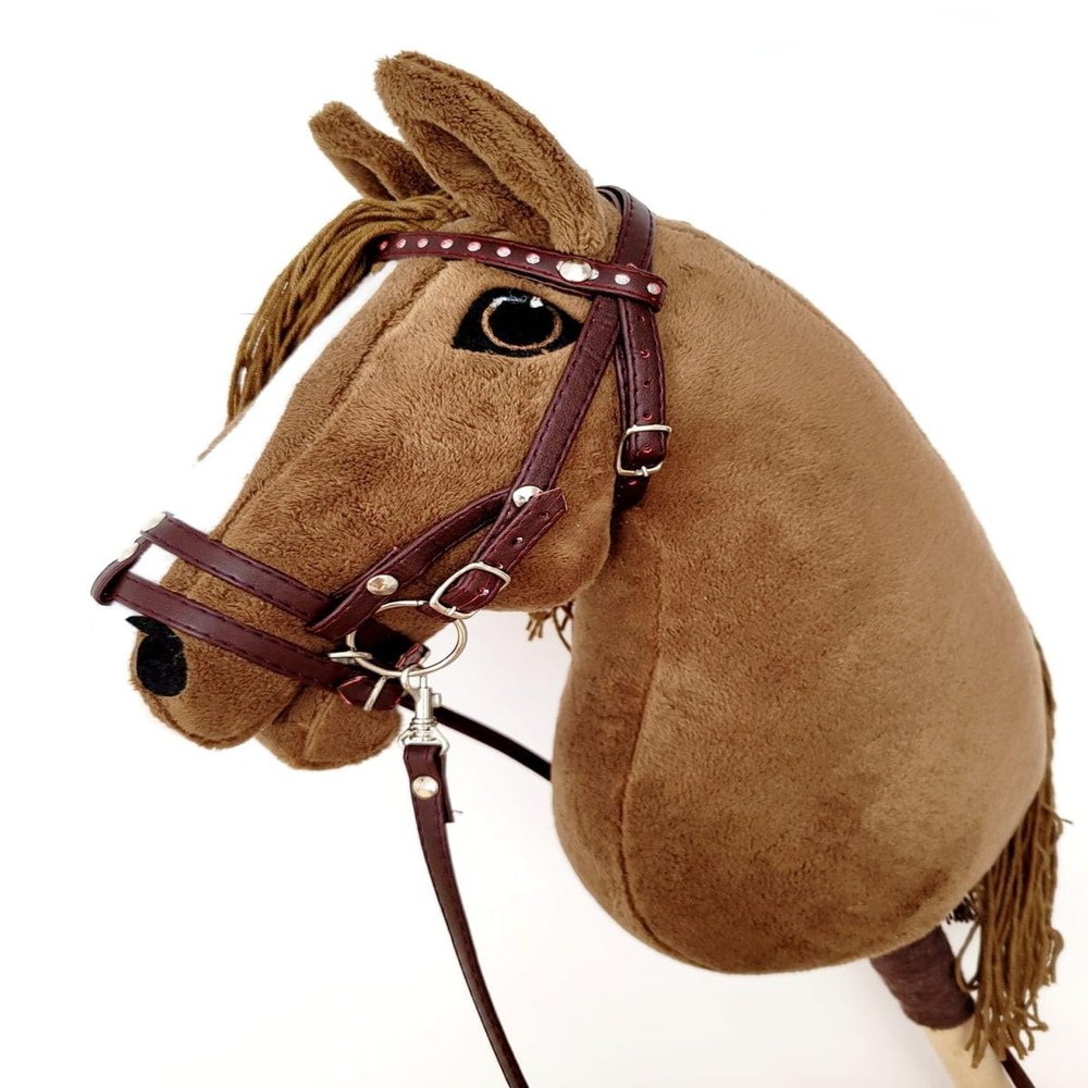 Hobby Horse Big A3 (Horse on a stick) with bridle as in the photo (light brown)