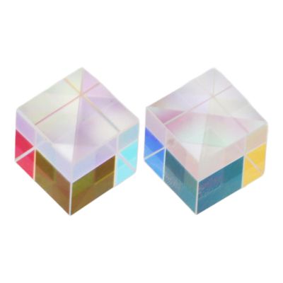 2Pcs Mini Optical Crystal Photography Prism, 14mm Crystal Cube for Teaching Playing Photography Optical Glass Dispersion Prism Cube for Physics Teaching Art Decor