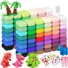 Air Dry Clay 96PCS (2x48Colors), Modeling Clay for Kids with 12 Sheets Dinosaur Stickers & 6PCS Sculpting Tools, Safe & Non-Toxic, DIY Molding Clay Gift for Boys and Girls view 1