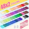 Air Dry Clay 96PCS (2x48Colors), Modeling Clay for Kids with 12 Sheets Dinosaur Stickers & 6PCS Sculpting Tools, Safe & Non-Toxic, DIY Molding Clay Gift for Boys and Girls view 3