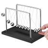 7 Beads Newtons Cradle Balance Balls Desk Toy  Black Wooden Base Office Decoration, Fun Science Physics Toy for Home, Bedroom, or Living Room, Great Gift for Christmas view 1