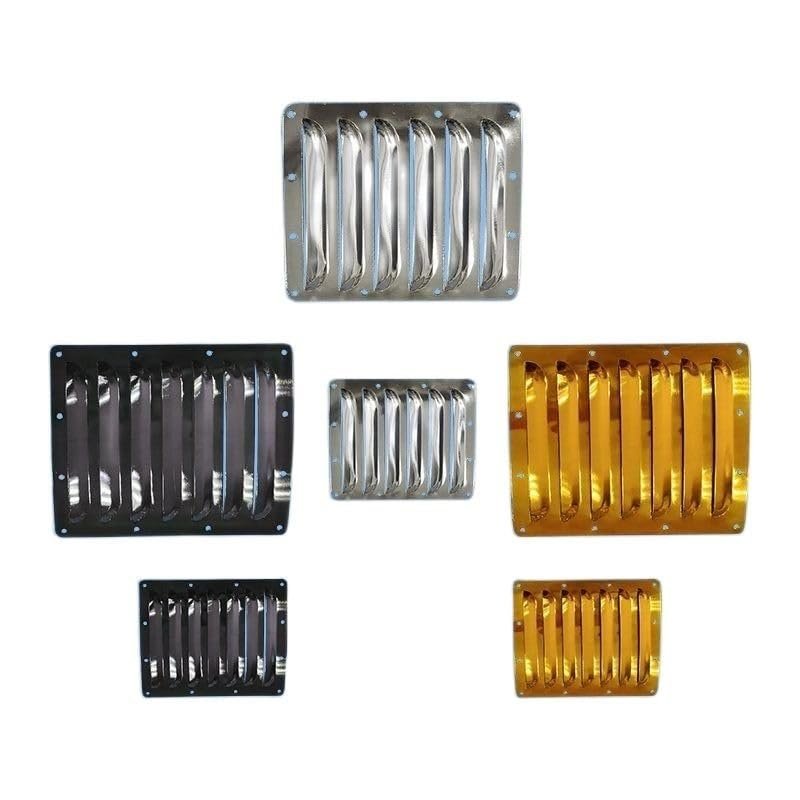 StiNGZjdM 2 Pcs Aluminum Cooling Fin Vents Heat Sinks 75 * 63 * 0.5mm/120 * 100 * 0.5mm Gold/Black/Silver for RC Plane Cowl Fin for RC Accessories(2pc Gold 120x100mm)
