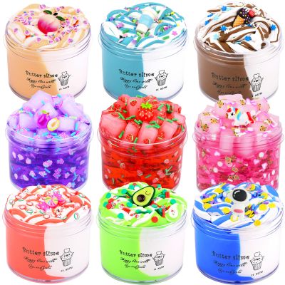 9 Pack Slime Kit, with 3 Jelly Cube Crunchy Slime and 6 Butter Slime, DIY Stress Relief Slime, Soft and Non-Sticky, Birthday Gifts for Kids Girls Boys, Party Favor, Classroom Gifts, Idea Toys