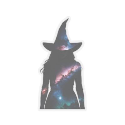 Galaxy Witch Kiss-Cut Sticker, Witchcraft Art, Witchy Laptop & Journal Decor