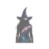 Galaxy Witch Kiss-Cut Sticker, Witchcraft Art, Witchy Laptop & Journal Decor view 1