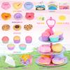 Tea Party Set for Toddles 3-5,53PCS Musical Kids Tea Set for Little Girls with Dessert,Cookies,Doughnut,Cake,Cake Stand,Tablecloth & Carrying Case,Kitchen Pretend Play Toys for Girls Boys Age 3-6 view 4