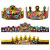 Atiloy 30 Pieces Birthday Crowns for Classroom Adjustable Cute Happy Birthday Hats Colorful Paper Party Crown for Kids view 1