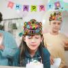 Atiloy 30 Pieces Birthday Crowns for Classroom Adjustable Cute Happy Birthday Hats Colorful Paper Party Crown for Kids view 2