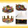 Atiloy 30 Pieces Birthday Crowns for Classroom Adjustable Cute Happy Birthday Hats Colorful Paper Party Crown for Kids view 4