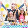 Atiloy 30 Pieces Birthday Crowns for Classroom Adjustable Cute Happy Birthday Hats Colorful Paper Party Crown for Kids DIY view 2