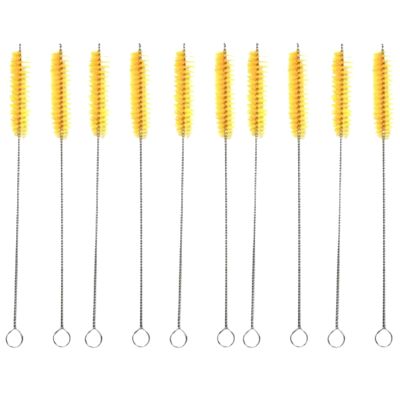 10 Pcs Straw Cleaner Brush Extra Long Nylon Pipe Tube Cleaning Brush for Glass Metal Straw Pot Spout Sippy Cup Bottle Yellow