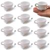 12 Sets Mini Coffee Cups Mini Dollhouse Cups Miniatures Tea Mups Food Kitchen Toys for DIY Decoration Craft Accessories (White) view 1