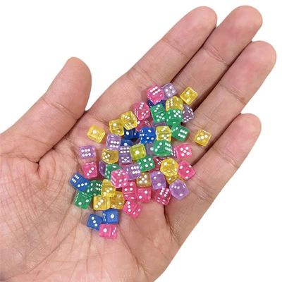 100PCS Small Transparent Clear dice Assorted 1/5" 5mm D6 Mini Dice Game Dot Square Dice Set