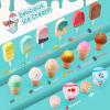 WHOHOLL Wooden Ice Cream Counter Playset for Toddler Girl Toys, Play Store Pretend Toy Food Play Kitchen Accessories with Fake Money & Coin, Christmas Birthday Gifts for 3+ Year Old Kids (Green) view 4