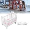 Alomejor Miniature Wooden Dollhouse Bedroom Crib, Cute Mini Size Cot with Mobile Dollhouse Furniture Set for Handmade DIY Lovers view 4