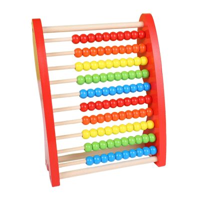 Abacus for Kids Math Math Counting Bead Abacus Hand Eye Coordination Montessori Abacus Toy Wooden Abacus for Children Boys Toddlers 100 Bead, Red
