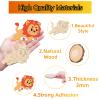 270 Pcs Wooden Animal Crafts for Kids - With 27 Blocks, 202 Rhinestones, 12 Color Pens, 2 Stickers, 27 Ropes - DIY Crafts and Birthday Party Gifts view 4