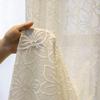 HooHero White 52 Wide Sheer Curtains Voile Curtain Liner Home Decor Rod Pocket Top Living Room Kids Room Drape Cherry Blossom Embossed All-Match view 1