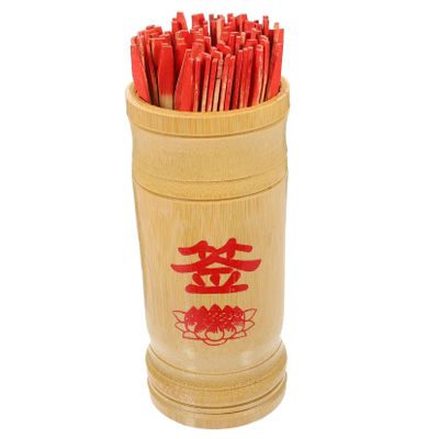 2 Sets Bamboo Hexagram Stick Fortune Divination Sticks Fortune Game Props Chien Tung Chinese Fortune Sticks Religious Wooden Stick Chinese Fortune Teller Bucket Prop Pillar Vintage/268
