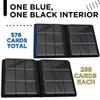 2-Pack Premium 9 Pocket Card Binder for 288 Cards, Scratch Resistant Double Sided Trading Card Binder, Sleek Card Collection Album for Yu-Gi-Oh!, MTG, TCG, game cards & sports cards(Blue and Black) view 2