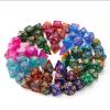 7X D4 D8 D10 D12 D20 Multi Sided Dices Bar Toys, Acrylic Polyhedral Dices Set for, Math Teaching, Role Playing, Card Games, Table Games, Pink Blue view 2