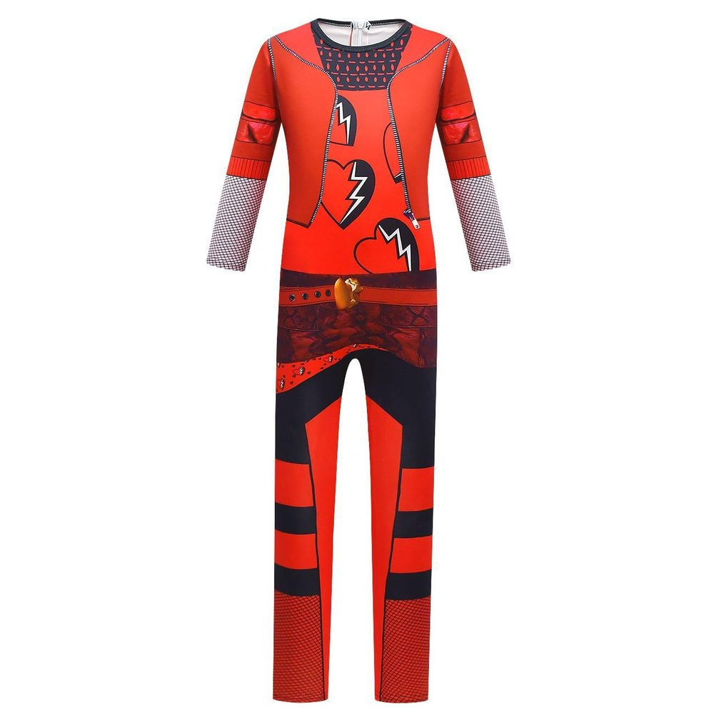 WYYXYB Girls Red Costume Birthday Party Halloween Cosplay Outfits(7-8 Years,Red)
