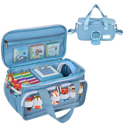 DSLIUPIU Carrying Case Compatible with Little Tikes Story Dream Machine Starter Set, Carrying Bag for Tonies Figures Characters,Portable Travel Storage Bag with Shoulder Strap and Handle(Blue)